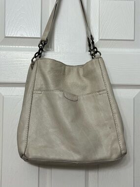American Leather Co. Women's Cream Leather Shoulder Bag